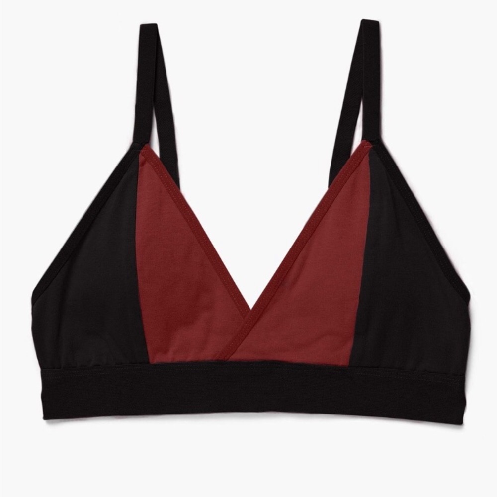 Richer Poorer Women's Cotton Modal Classic Bralette size M black red mahogany